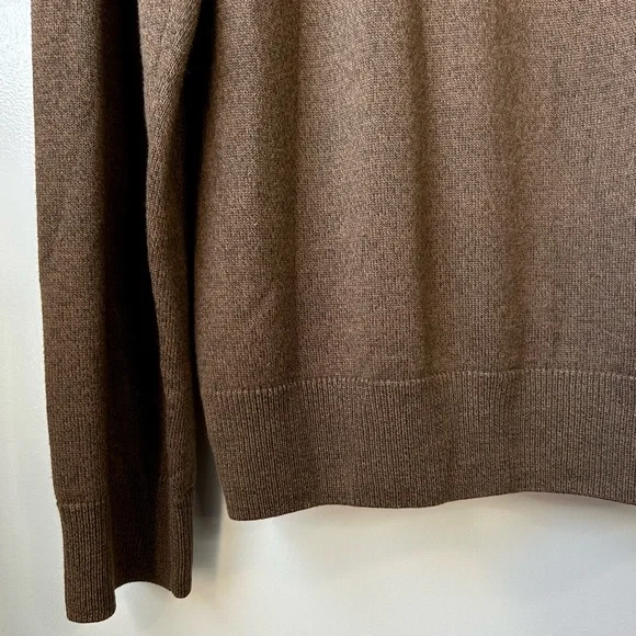 Fred Perry Men's Merino V-Neck Sweater Brown - Picture 7 of 9